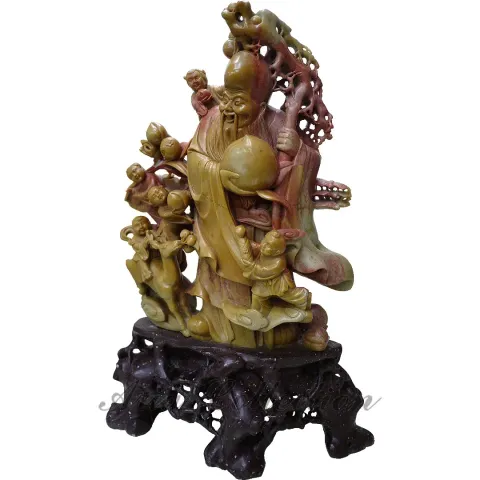 青田石雕件- 仙翁賀壽