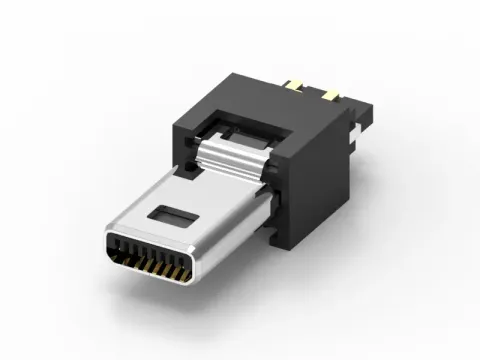 Mini USB 公頭 8PIN 線端成型式連接器