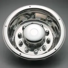 22.5" REAR WHEEL COVER FOR TRUCK & BUS, 6.5" DEEP CENTER CUP WITH 10 HOLES & 10 NUTS.