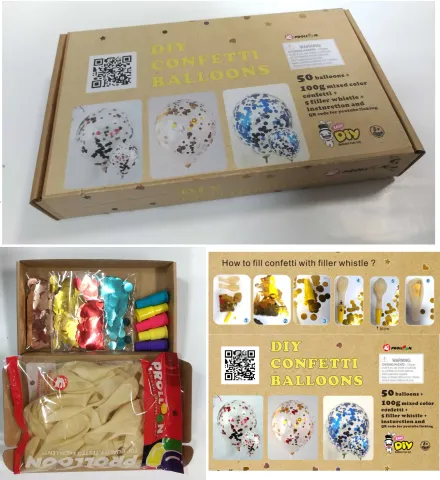 DIY五彩紙花亮片氣球12寸乳膠氣球