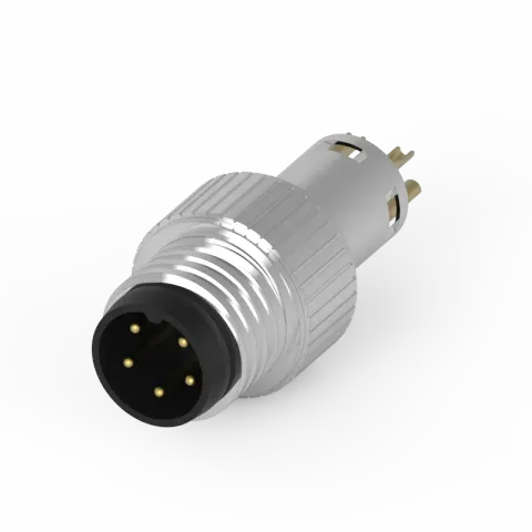 M8 公頭 5PIN 線端成型式防水連接器(帶接地)