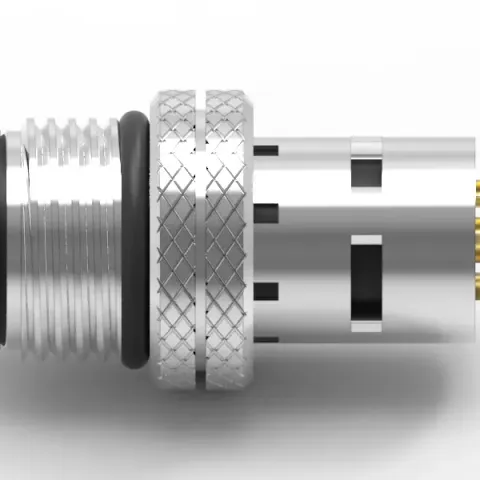 M12 公頭 4PIN A-Coded 線端成型式防水連接器(帶接地)