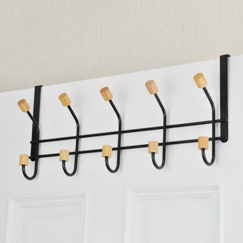 金屬鐵線與10件圓形橡膠木門後鉤