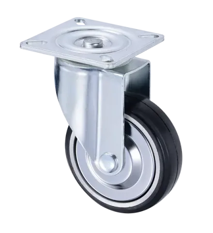 5x1.5" Elastic Rubber Heavy Duty Trolley Castor with Bracket