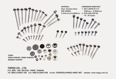 鑽尾螺絲，螺栓，華司