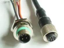 M12 4pin male and female cable assembly