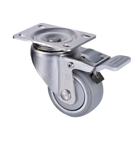 Ball Bearing Stainless Lock Braking 3" Small Rubber Wheels