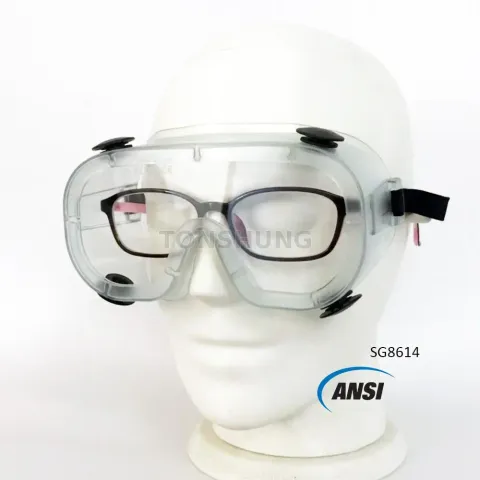 Indirect ventilation one-piece plug safety goggle ANSI