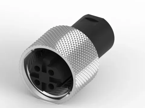 M12 母頭 4PIN D-Coded 線端成型式防水連接器
