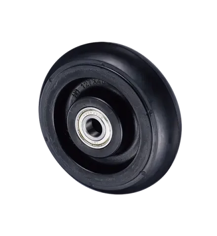 5x1.5" Industrial Rubber Caster Trolley Wheel with Stopper