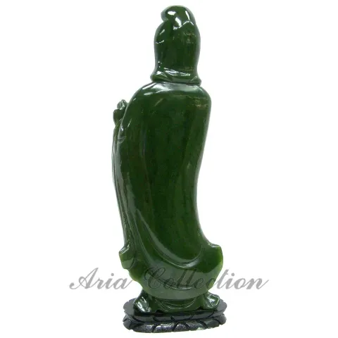 台灣玉手工雕刻觀音擺件