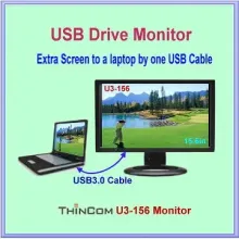 USB 3.0 LED Mobile Monitor. Superspeed USB3.0 Connection for Secondary Screen