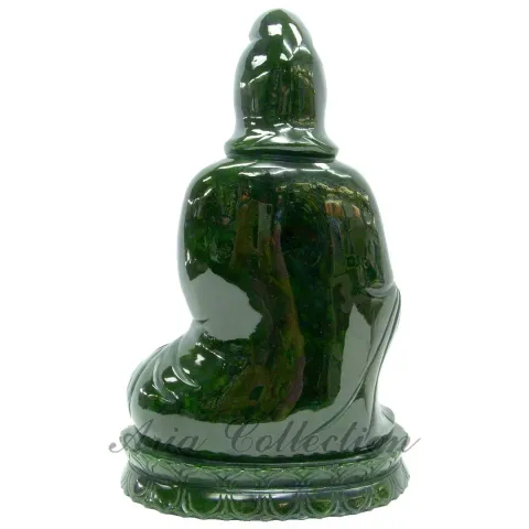 台灣碧玉坐觀音雕刻擺飾品