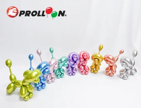 鉻金屬色氣球狗