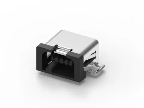 Mini USB 母頭 4PIN 連接器-SMT 90° Type