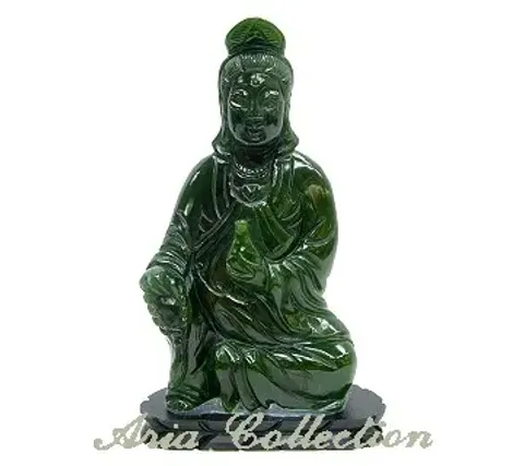 和田玉　彫刻観音様　新品 観音菩薩立像#045 観世音菩薩 聖観音 4寸#1 ◇白檀 木彫 仏像