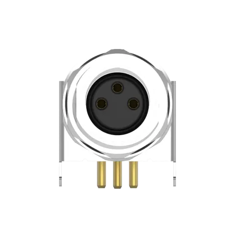 M8 母頭 3PIN 前鎖90°插板式防水連接器(Lock:M10*0.75)