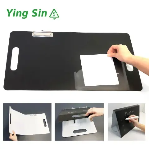 記錄用板夾:一體式專利，可方便手提，可立即站立成白板或黑板使用。具收納功能。