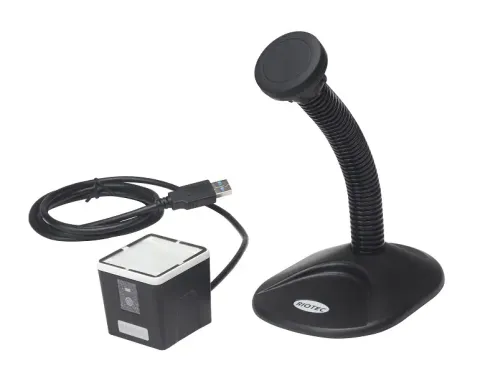 搭配磁吸式腳架, 可當作免持二維條碼掃描器, 有線桌上型 QR 條碼掃描器, 二維條碼掃描器, 