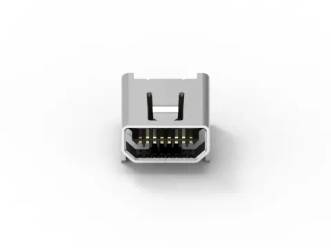 Mini USB 母頭 8PIN 連接器-SMT 90° Type(Shell DIP/with Post)