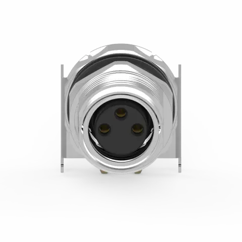 M8 母頭 3PIN 前鎖90°插板式防水連接器(Lock:M10*0.75)
