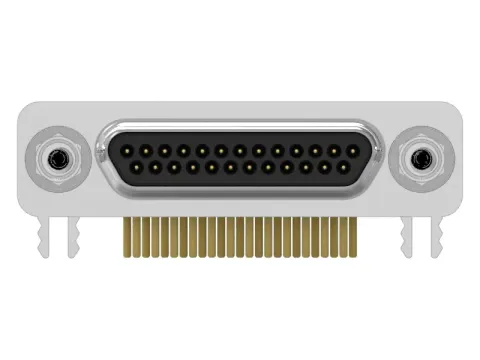Micro D-Sub 母頭 25PIN 90°插板式連接器(帶螺絲)