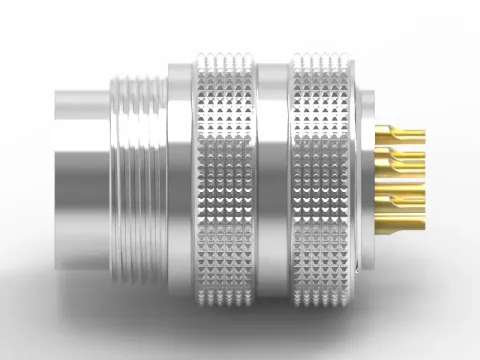 DIN M16 公頭 7PIN 線端成型式防水連接器(45°)