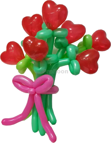 愛心花束氣球 - 長條氣球