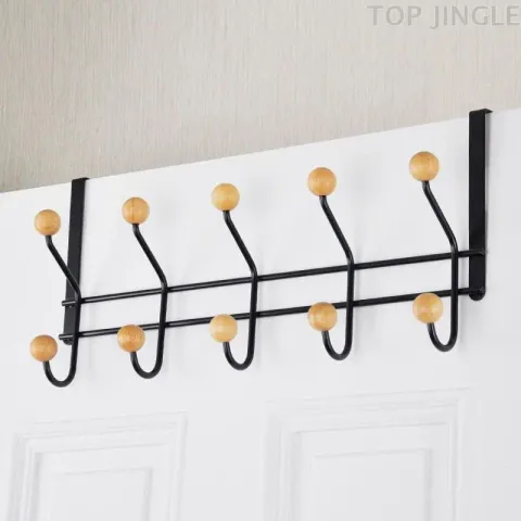 金屬鐵線與5件圓形橡膠木門後鉤