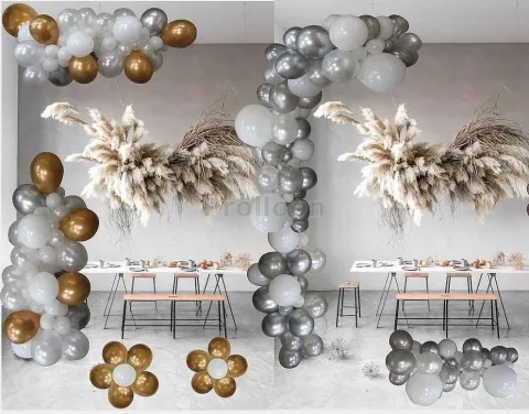 Gold  &Silver balloon garland for X'mas