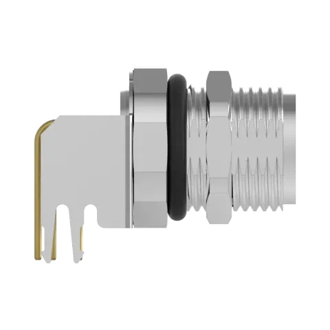 M8 母頭 5PIN 前鎖90°插板式防水連接器(Lock:M10*0.75)