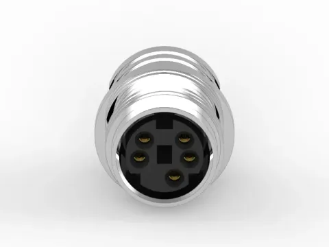 Mini Din 母頭 5PIN 線端成型式防水連接器(M12*1.0)